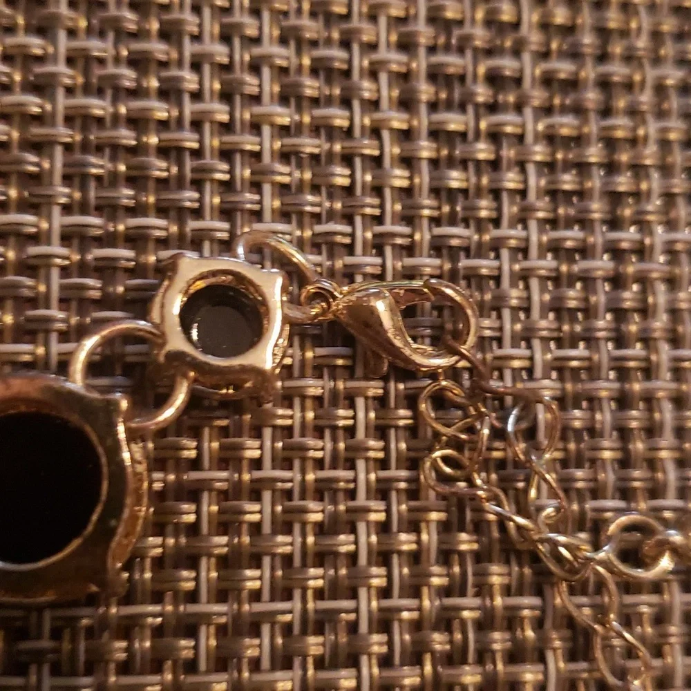 Gold & Black Stones Collar Necklace